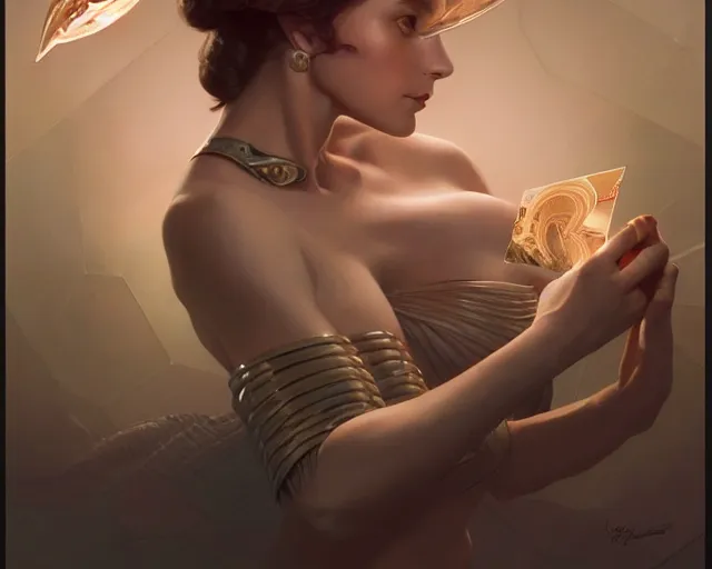 Image similar to scifi woman lange and horst p horst, deep focus, d & d, fantasy, intricate, elegant, highly detailed, digital painting, artstation, concept art, matte, sharp focus, illustration, hearthstone, soft volumetric lights, art by moebius and artgerm and greg rutkowski and alphonse mucha