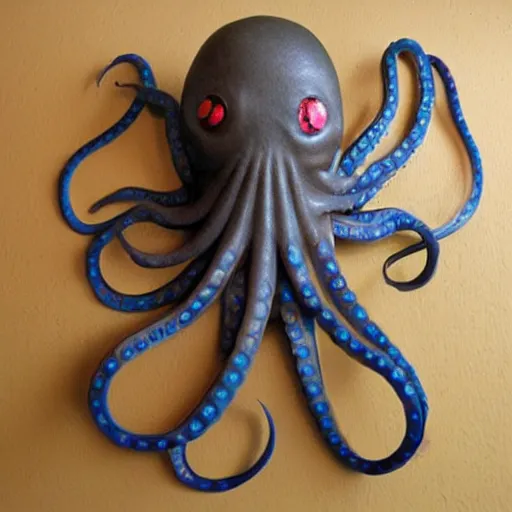 Prompt: octopus clock, real tentacles