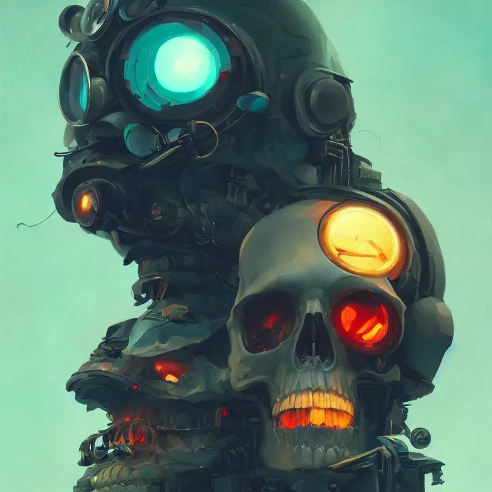 Image similar to a beautiful painting of a cyberpunk skull by sergey kolesov and nekro and pascal blanche and rhads. in style of colorful comic noir illustration, symmetry, sci fi, hyper detailed. octane render. trending on artstation