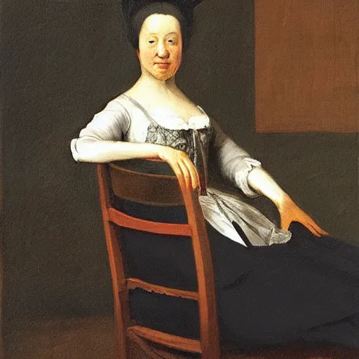 Prompt: a painting of a woman sitting in a chair by pietro longhi, featured on reddit, australian tonalism, pre - raphaelite, art on instagram, impressionism