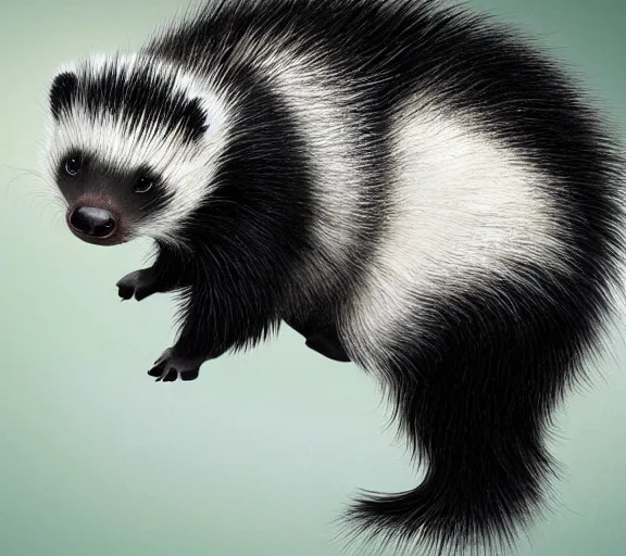 Prompt: elon musk as a skunk, closeup detailed, studio photo