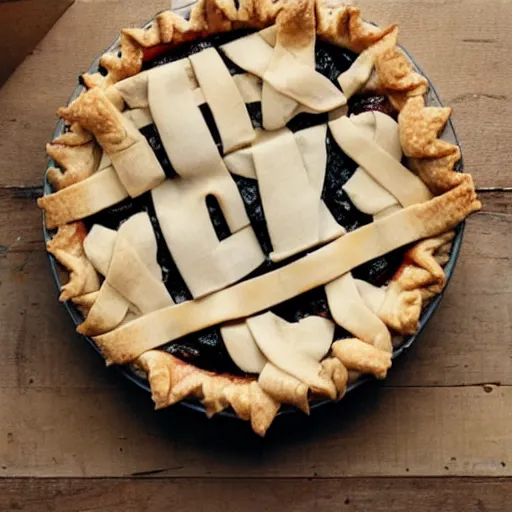 Image similar to words made of pie