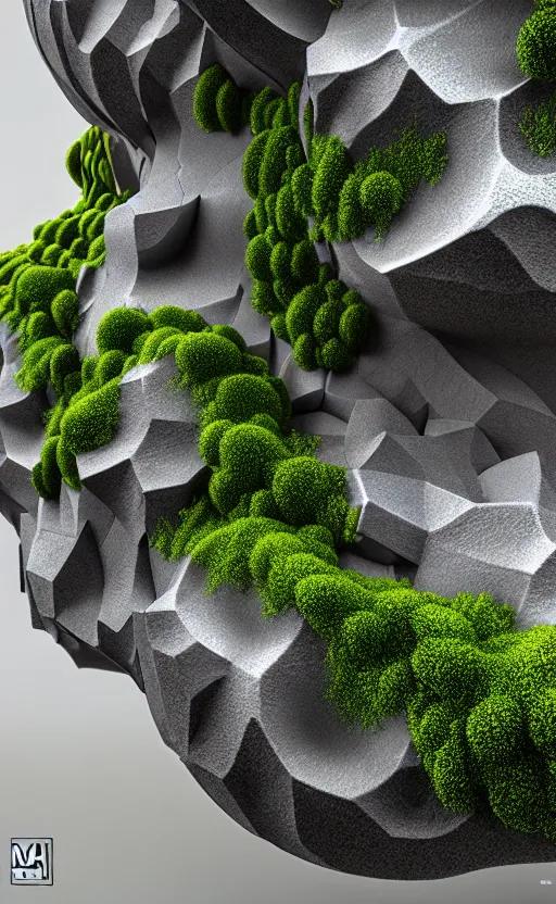 Image similar to highly detailed ultra sharp 3 d render cinematic composition of a smooth ceramic porcelain biomorphic magnolia stone nebula fluid fractal sci - fi surreal architecture landscape, granite, metallic, magnesium, marble, moss and lichen, vincent callebaut composition, mamou - mani, archviz, beautiful lighting, 8 k, unreal engine, hdr,