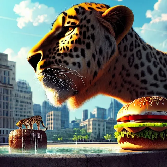 Prompt: epic professional digital art of ⛲️ 🍔 🚋 🐆, best on artstation, breathtaking, epic, stunning, gorgeous, much detail, much wow, cgsociety, wlop, pixiv, behance, deviantart, masterpiece, UHD, 8K