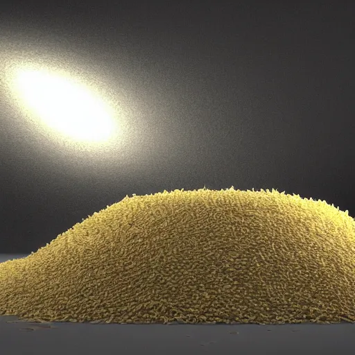 Prompt: Piles of rice scattered, real engine render