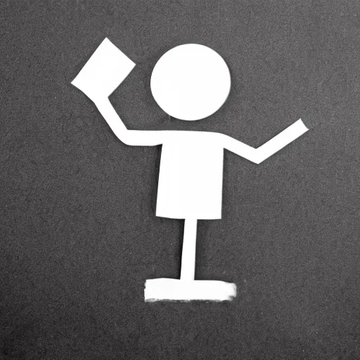 Prompt: a cartoon stick figure holding a piece of paper, simple cartoon