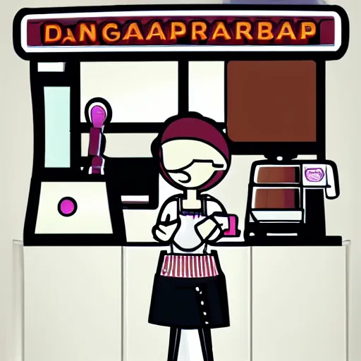 Prompt: danganronpa original character, the ultimate barista, making a latte, low lit coffee shop