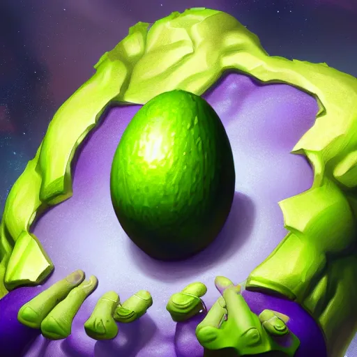 Image similar to thanos is an avocado, hyperdetailed, artstation, cgsociety, 8 k