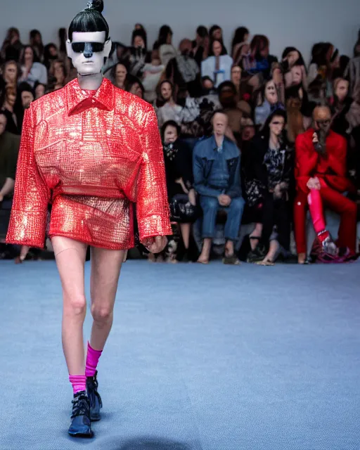 Image similar to hyperrealistic and heavy detailed balenciaga runway show of stranger things in the year 2122 , Leica SL2 50mm, vivid color, high quality, high textured