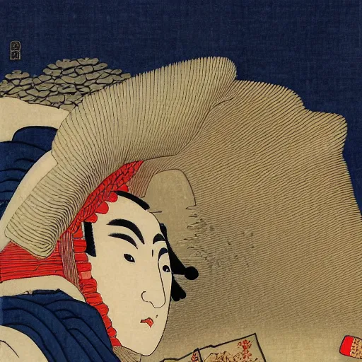 Image similar to knoght in plate armor, 8k, ultra detailed, Ukiyo-e style by Katsushika Hokusai