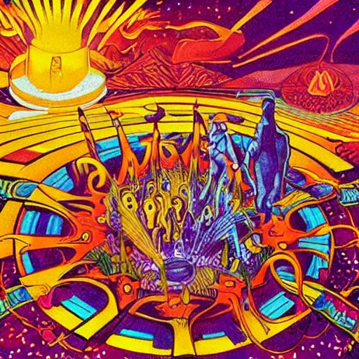 Prompt: a detailed illustration showing the creation of DMT.