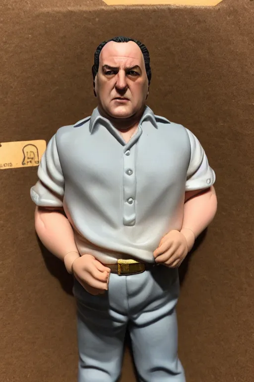 Image similar to tony soprano action figure in original packaging.