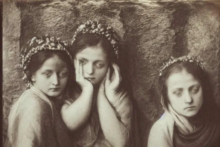 Image similar to the three marys at the sepulchre, julia margaret cameron