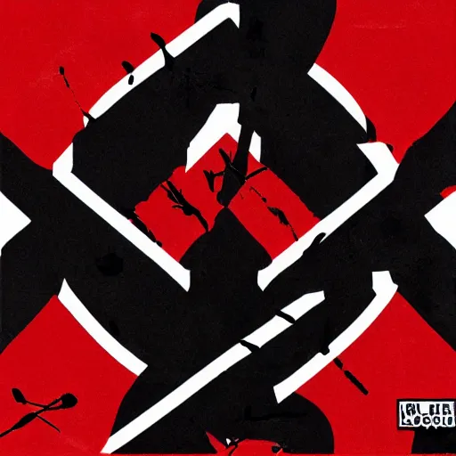 Image similar to random japanese words in the red and black color as scarlxrd album cover