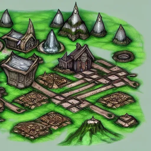 Image similar to elven town in forest, d & d, concept art