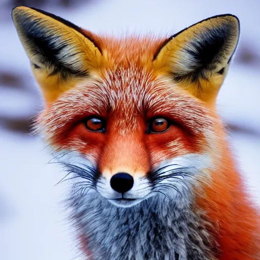 Prompt: a red fox with glowing eyes