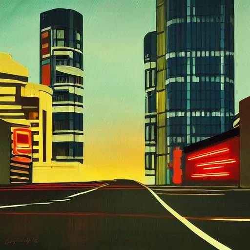 Prompt: a painting in the style of streamline moderne and in the style of liam wong.
