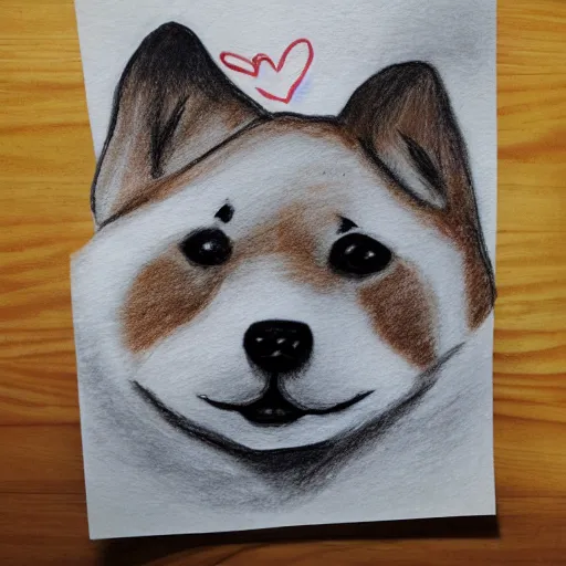 Prompt: children's drawing of a shiba inu