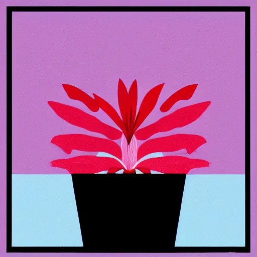 Image similar to flower in a pot but minimalistic concept art by frank stella gilleard james, whalen tom, colorful, soft light, trending on artstation, minimalism
