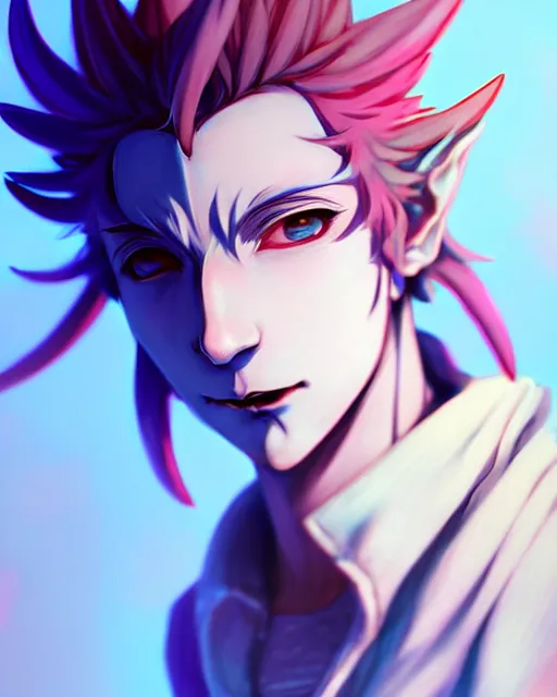 Prompt: extremely attractive soft feminine male as a jester anime character screenshot, nagito komaeda and hisoka jester circus, anime, intricate, sharp focus, illustration, highly detailed, digital painting, cell shaded, concept art, matte, male art by ilya kuvshinov and kyoto animation and wlop, ruan jia and greg rutkowski, studio quality, masterpiece