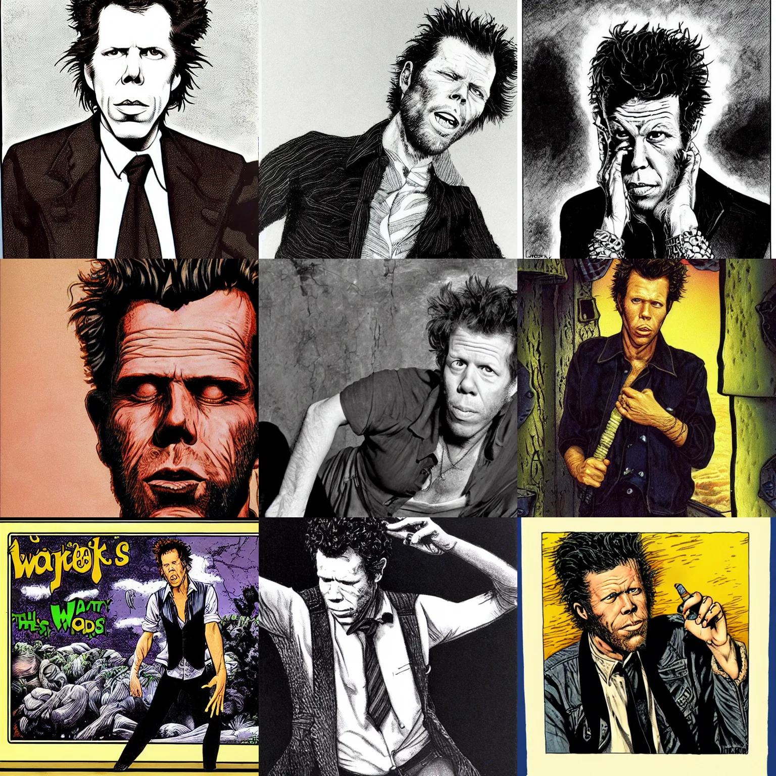 Prompt: tom waits by larry elmore