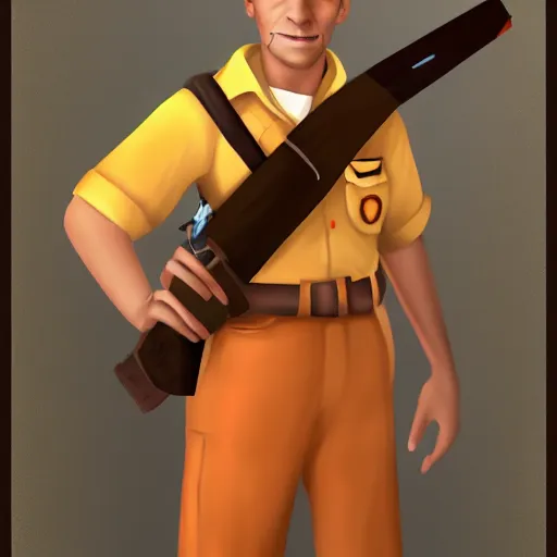 Prompt: scout from team fortress 2, full length portrait