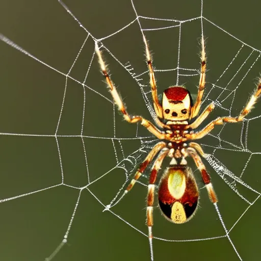 Image similar to a golden stature of a spider, centered, sharp focus, highly detailed, photo taken by a nikon