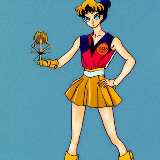 Prompt: Masterpiece full body portrait of Makoto from Sailor Moon, drawn by Paolo Eleuteri Serpieri