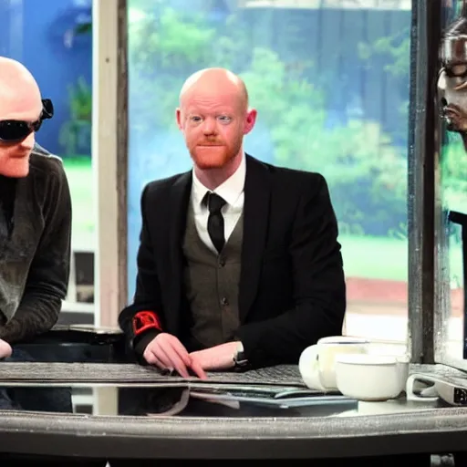 Prompt: max branning and snoop Dogg smoking a big joint in the studio