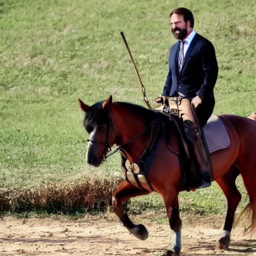 Image similar to santiago abascal santiago abascal riding a horse saving the planet from the clutches of communism