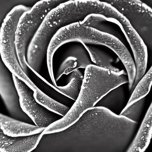 Image similar to award - winning macro of a beautiful black rose made of glowing molten magma