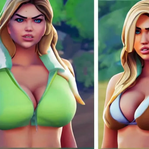 Prompt: Kate Upton in fortnite