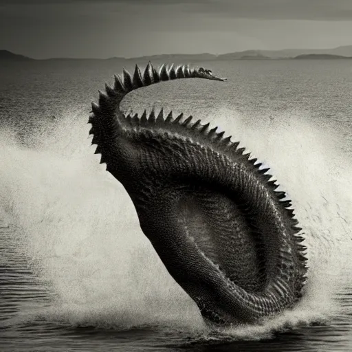 Prompt: pulitzer prize winning national geographic photo of a baby loch ness monster