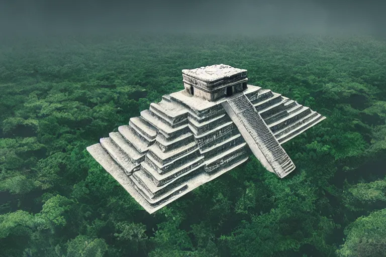 Prompt: holiday photo of chichen itza in the future by filip hodas