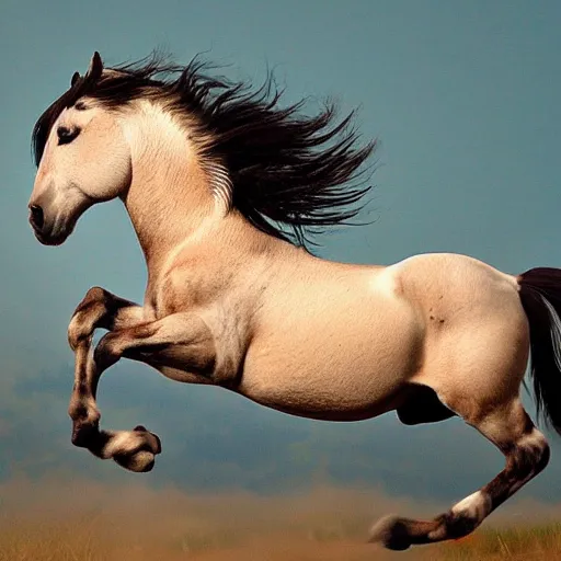 Image similar to a galloping wild horse, by xu-beihong