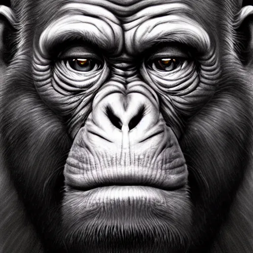 Image similar to Very funny Joe Biden as a dump looking monkey, like gorilla but good face, colorful painting on grey scale face, powerful , magic, thunders, dramatic lighting, intricate, wild, highly detailed, digital painting, artstation, concept art, smooth, sharp focus, illustration, art by artgerm and greg rutkowski and alphonse mucha, footage