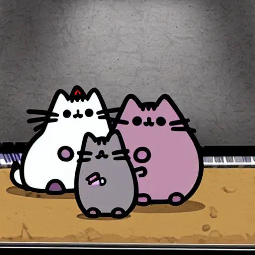 Prompt: a pusheen rock band