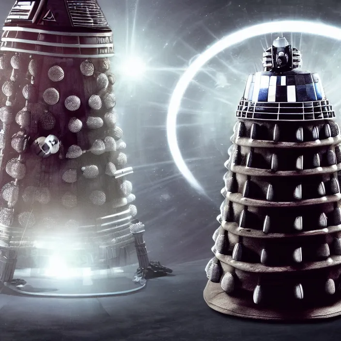 Image similar to donald trump as a dalek from doctor who, photorealistic, 4 k hd