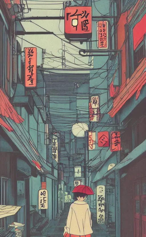 Image similar to pho, rainy day, anime, japan, ghibli, 9 0 s, retro style, aesthetic, chill, room