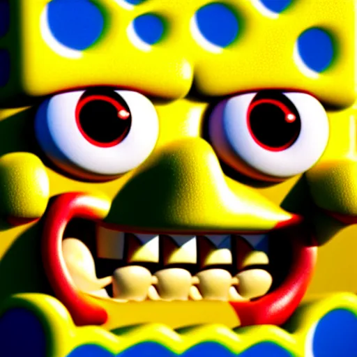 Image similar to perfectly - centered close - up face - portrait of evil spongebob, intricate, elegant, super highly detailed, professional digital painting, artstation, concept art, smooth, sharp focus, no blur, no dof, extreme illustration, unreal engine 5, 8 k, by anne stokes