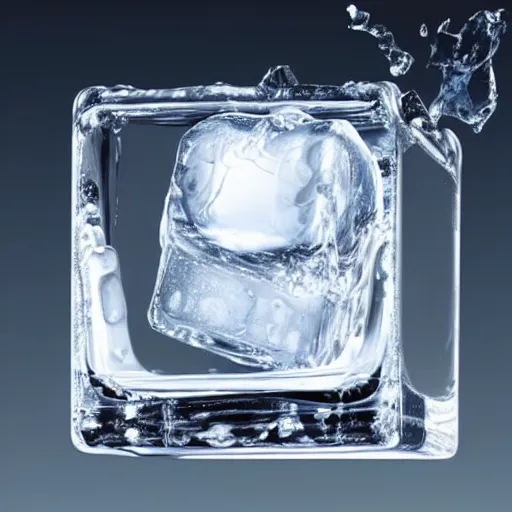 Image similar to o shea jackson face in a ice cube, 8 k, ultra realistic details