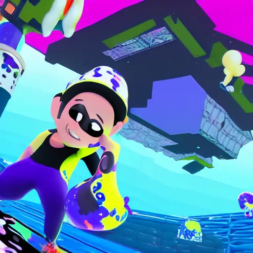 Image similar to drake preforming in splatoon