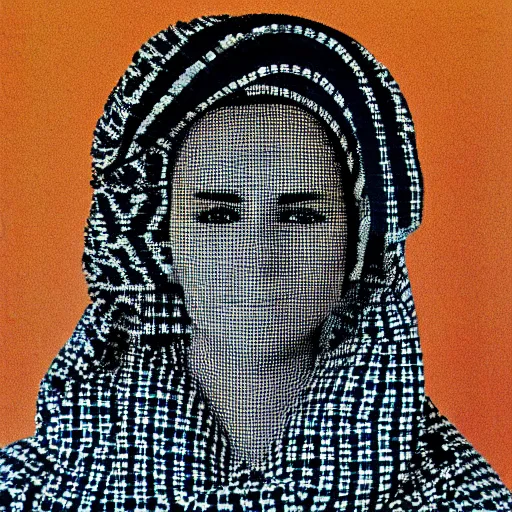 Image similar to A Moroccan woman wearing clothes made of RCA cables, portrait, Taschen, by Hiromix