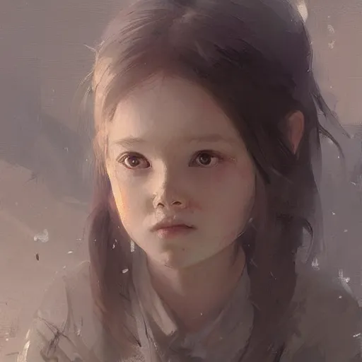 Image similar to little girl, artwork by greg rutkowski,