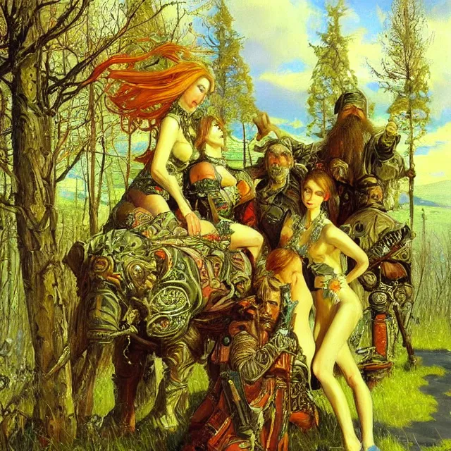 Image similar to fantasy art, an ultrafine detailed painting, academic art, elegant, by pavel korin, viktor vasnetsov