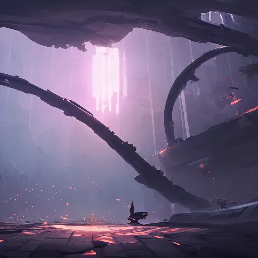 Image similar to beautiful landscape, nier automata, protoss temple, advanced technology, cinematic lighting, highly detailed, masterpiece, art by bastien grivet