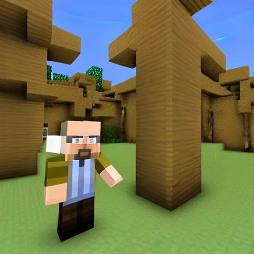 Image similar to walter white in minecraft