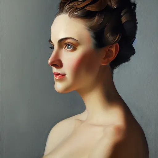 Image similar to beautiful painting portrait of desperated woman with face connected to the complex machine by leyendecker, detailed, award - winning art, trending on artstation