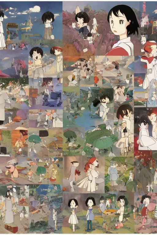 Image similar to a girl fdggdfb 3 5 4 df 3 5 4 3 dsgfdg 3 5 4 gh 3 5 sfg 4 hgfdgh 8 7 gs 6 hgs 7 fds 3 5 4 6 8 7 6 1 2 by hayao miyazaki and piet mondrian and hiroshi yoshida, studio ghibli, trending on artstation