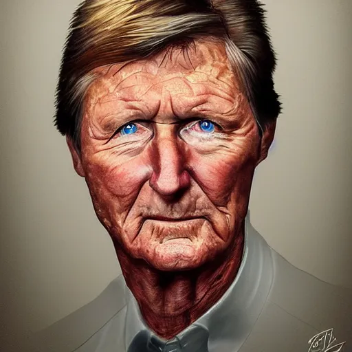 Image similar to portrait of Steve Spurrier in the style of Benjamin Bader, sharp, highly detailed, realistic face, digital art, epic, fantasy, artstation